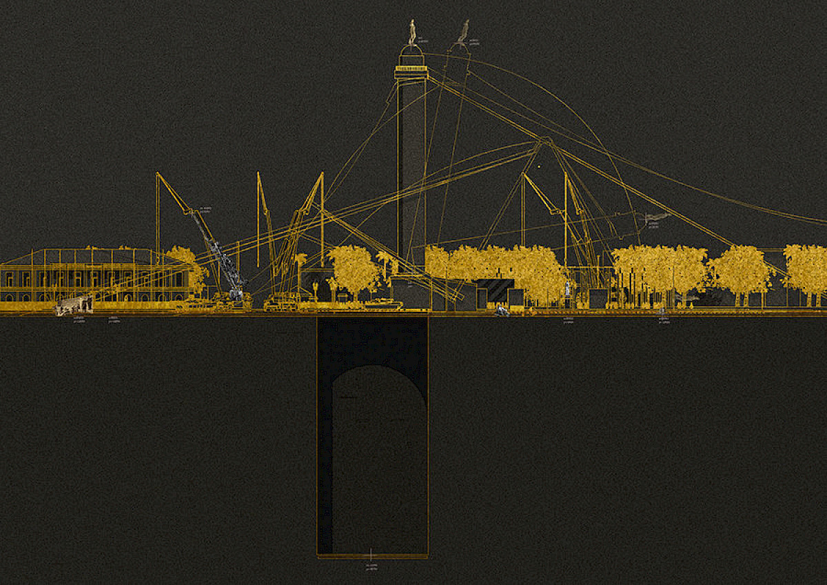 The Vendome Column is buried in Saint-Denis, La R&eacute;union (from The Twin Transcripts, 2018 by Roanne Moodley)